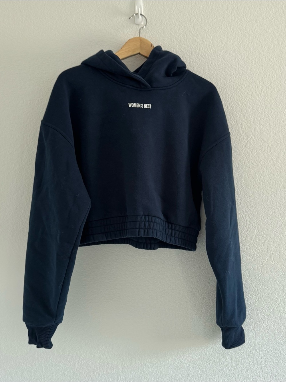Women's Best Navy Cropped Hoodie with Elastic Hem